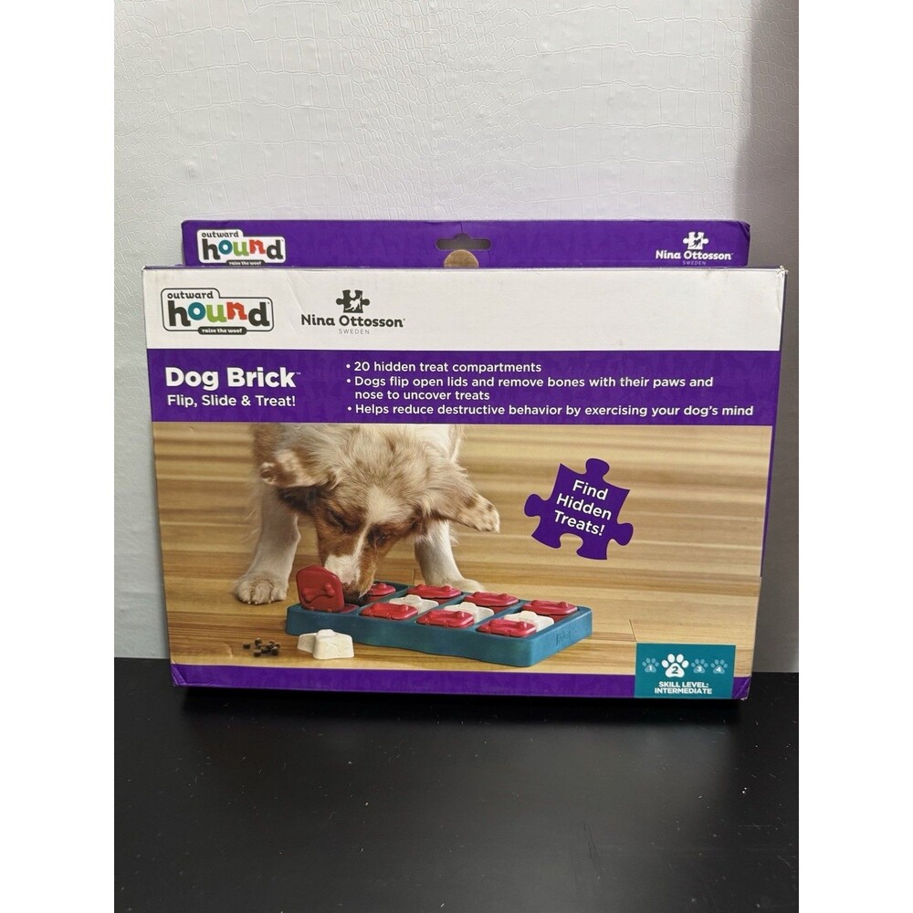 *NEW* Nina Ottosson by Outward Hound Dog Brick Interactive Treat Puzzle Dog Toy